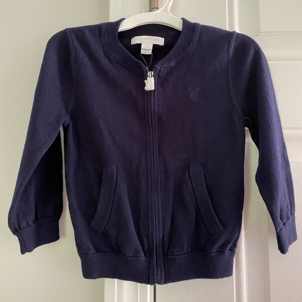 Authentic Burberry Toddler Zip-Up Sweater
